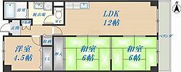 アバハイム西村 3LDKの間取図画像
