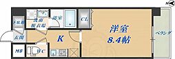グランシス高井田 1Kの間取図画像