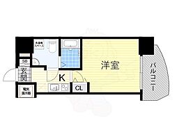 TLRレジデンス高井田 1Kの間取図画像