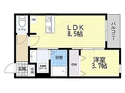 Sierra深江南 1LDKの間取図画像