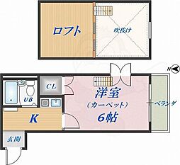 ハウスランド布施 1Kの間取図画像