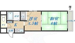 エンゼルハイツ小阪本町 2Kの間取図画像