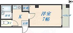 サンライフ近江堂 1Kの間取図画像