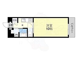 アリビオ北巽 1Kの間取図画像