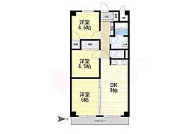 布施コープ2 3DKの間取図画像