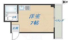 サンフォレスト布施 ワンルームの間取図画像