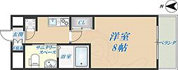 ディナスティ東大阪センターフィールド 1Kの間取図画像