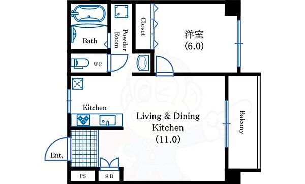 フレア新町 ｜大阪府大阪市西区新町３丁目(賃貸マンション1LDK・5階・37.29㎡)の写真 その2