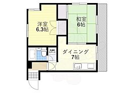 志紀ロイヤルハイツ 2LDKの間取図画像