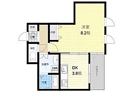 プレステージ靭公園 6階1DKの間取り