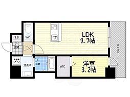 Alivisドーム前 1LDKの間取図画像