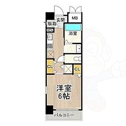 CITYSPIRE靭公園 1Kの間取図画像