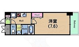 ビオトープ靭本町 1Kの間取図画像
