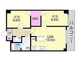 ウエストリヴィエール 2LDKの間取図画像