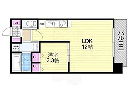 Urbanex西長堀 1LDKの間取図画像