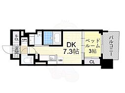 コンフォリア・リヴ本町WEST 1DKの間取図画像