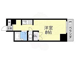 アビタシオン九条 ワンルームの間取図画像