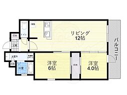 Vievle靱公園 2LDKの間取図画像