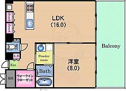 GLASHAUS 1LDKの間取図画像