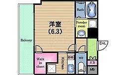 エスリード阿波座レジデンス 1Kの間取図画像