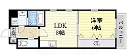 ビエラ江戸堀 1LDKの間取図画像