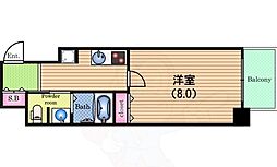 ブリリアント大阪西 1Kの間取図画像
