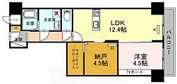 ファミール阿波座 1SLDKの間取図画像