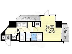 S-RESIDENCE南堀江 1Kの間取図画像