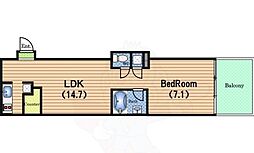 アクアプレイス大阪レジェンド 1LDKの間取図画像