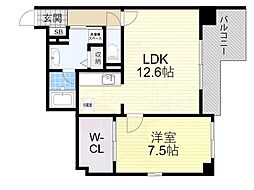 BRAVI南堀江 1LDKの間取図画像