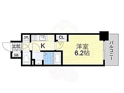 エスリード南堀江グランツ 1Kの間取図画像