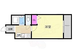 セレッソコート西心斎橋第2 1Kの間取図画像
