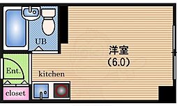 エルベロワイヤル16 ワンルームの間取図画像