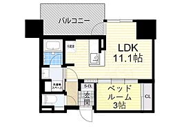 コンフォリア・リヴ本町WEST 1LDKの間取図画像
