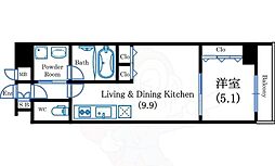 プライマリーワン 1LDKの間取図画像
