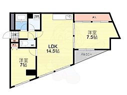 M.C.九条レジデンス 2LDKの間取図画像