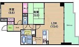 グランドメゾン江戸堀 2LDKの間取図画像