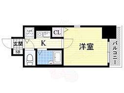 リーガル西長堀 1Kの間取図画像