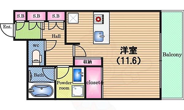 KAISEI江戸堀 ｜大阪府大阪市西区江戸堀１丁目(賃貸マンション1R・8階・35.18㎡)の写真 その2