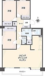 コープ野村山鼻 3LDKの間取図画像