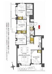 南平岸パール壱番館 4LDKの間取図画像