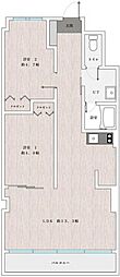 ターミナルハイツ24 2LDKの間取図画像