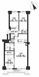 シェルピア西麻生 3LDKの間取図画像