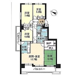 コープ野村あいの里エスパシオ三番館 3SLDKの間取図画像