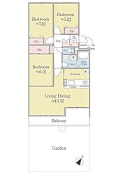リーベスト月寒西 3LDKの間取図画像