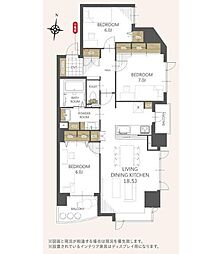 リブウェル真駒内緑町イーストビュー 3LDKの間取図画像
