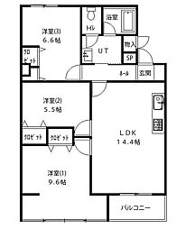 メイゾン東和 3LDKの間取図画像