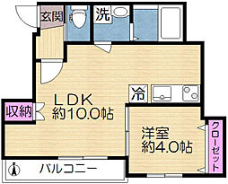 荒川区町屋5丁目アパート 1LDKの間取図画像
