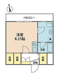 ベルメゾン ワンルームの間取図画像