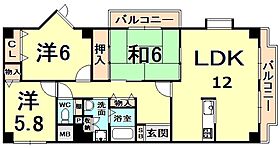 バッハレジデンス西宮上ヶ原 205 ｜ 兵庫県西宮市上ケ原四番町（賃貸マンション3LDK・2階・79.80㎡） その2